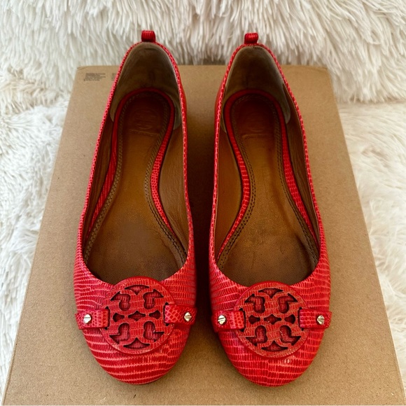 Tory Burch Mini Miller Coral Melon Ballet Flats Size: 7.5
